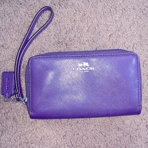 Dark Purple Coach Wristlet